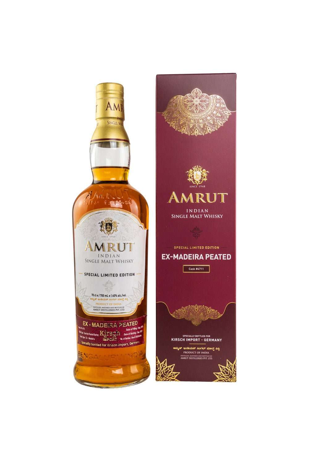 Amrut Ex - Madeira Peated Cask #4711 Kirsch Import 60% vol. 700ml 1 - Maltimore - Premium Whisky Onlineshop