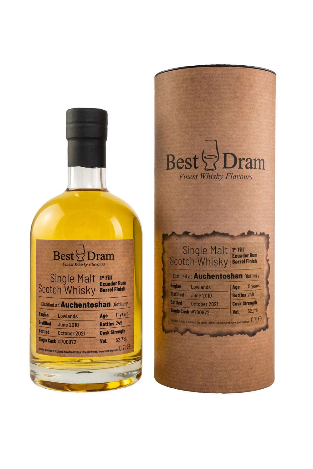 Auchentoshan #7000972 Best Dram 1st Fill Ecuador Rum Barrel Finish 52,7% 700ml 1 - Maltimore - Premium Whisky Onlineshop