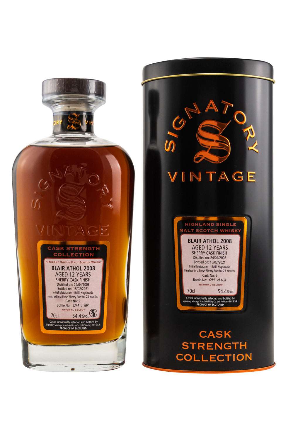 Blair Athol 2008/2021 Signatory Cask Strength Sherry Cask Finish #5 54,4% vol. 700ml 1 - Maltimore - Premium Whisky Onlineshop