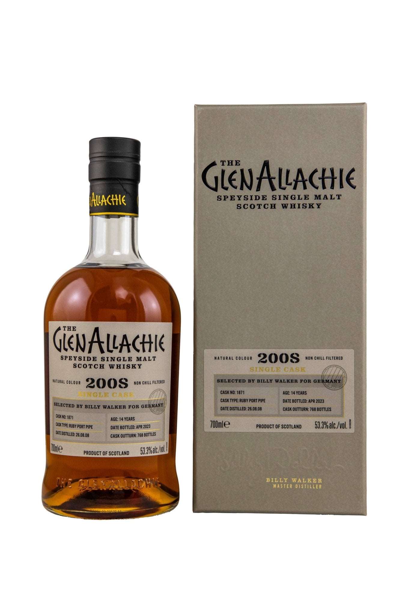 GlenAllachie 2008/2023 14 Jahre Ruby Port Pipe #1871 53,3% vol. 700ml 1 - Maltimore - Premium Whisky Onlineshop