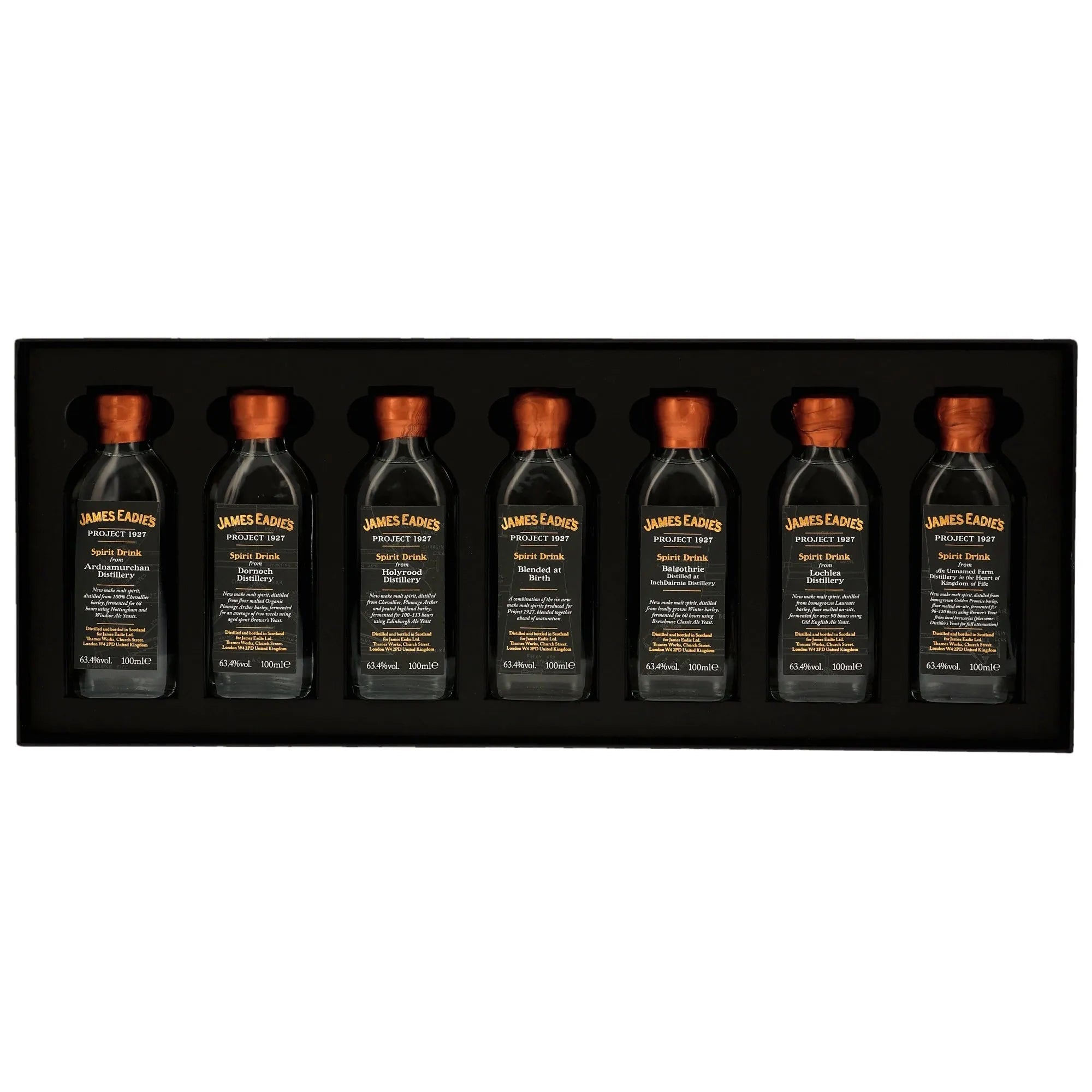 Project 1927 Tasting Set James Eadie 63,3% vol. 7x100ml 1 - Maltimore - Premium Whisky Onlineshop