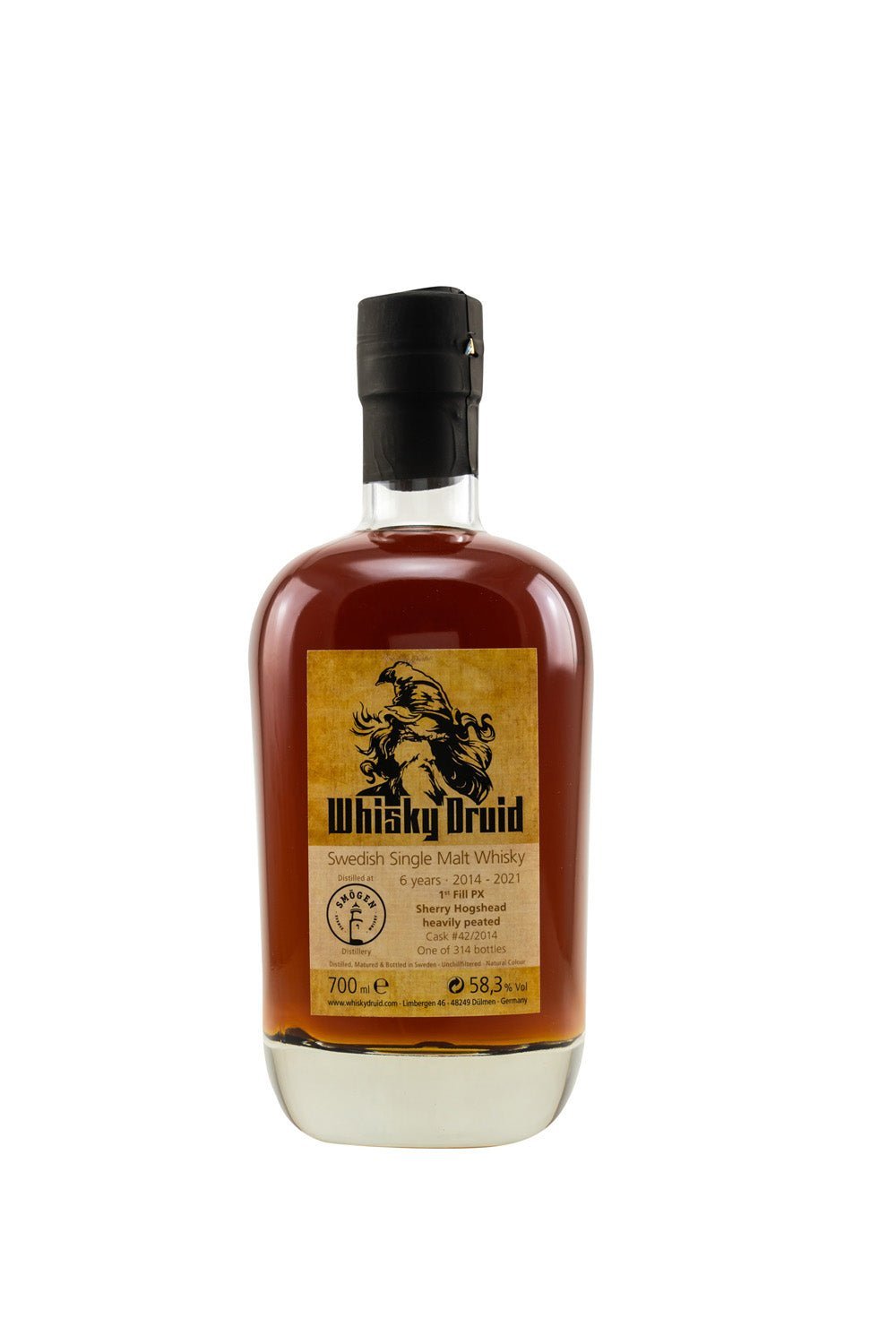 Whisky Druid Smögen 2014/2021 Heavily Peated Swedish Single Malt 58,3% vol. 700ml 1 - Maltimore - Premium Whisky Onlineshop