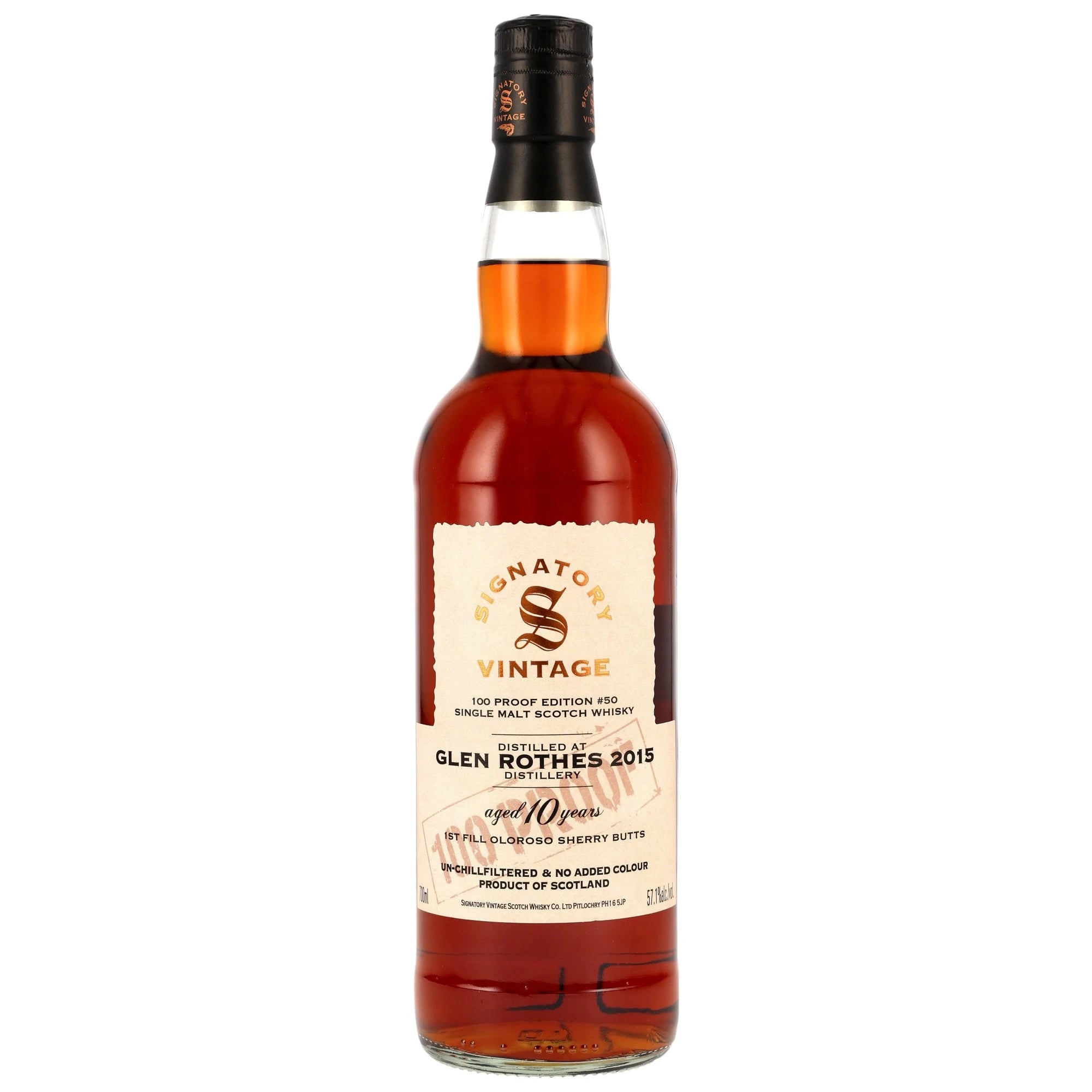 Glenrothes 2015/2025 - 10 y.o. - Signatory 100 PROOF Edition #50 57,1% vol. 700ml