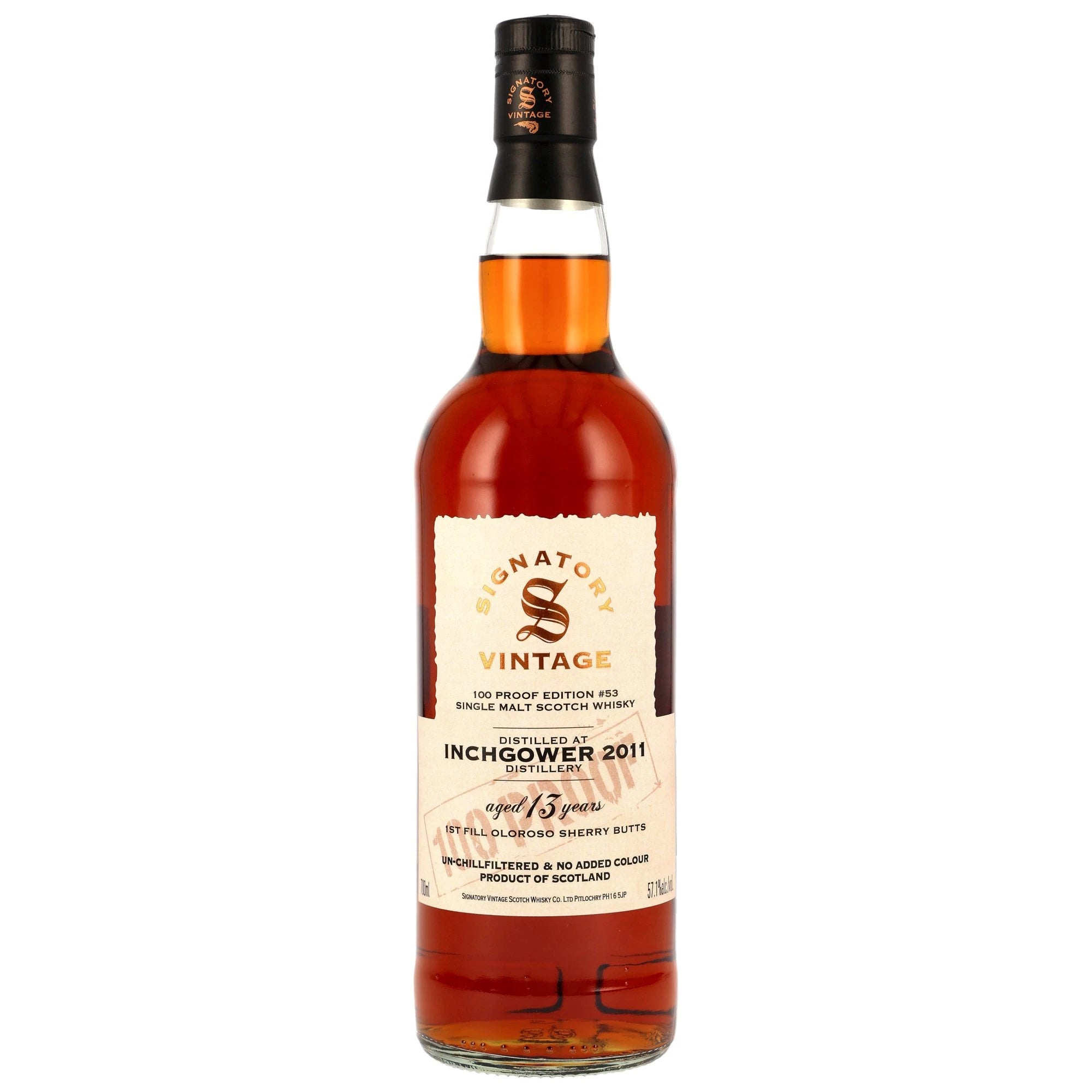 Inchgower 2011/2025 - 13 y.o. - Signatory 100 PROOF Edition #53 57,1% vol. 700ml