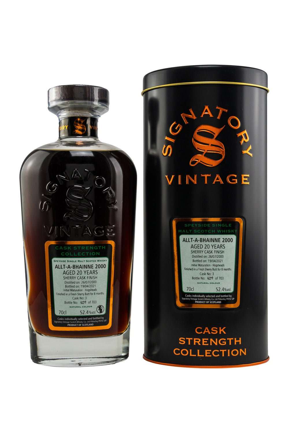 Allt - a - Bhainne 2000/2021 Signatory Cask Strength Sherry Butt Finish #3 52,4% vol. 700ml 1 - Maltimore - Premium Whisky Onlineshop