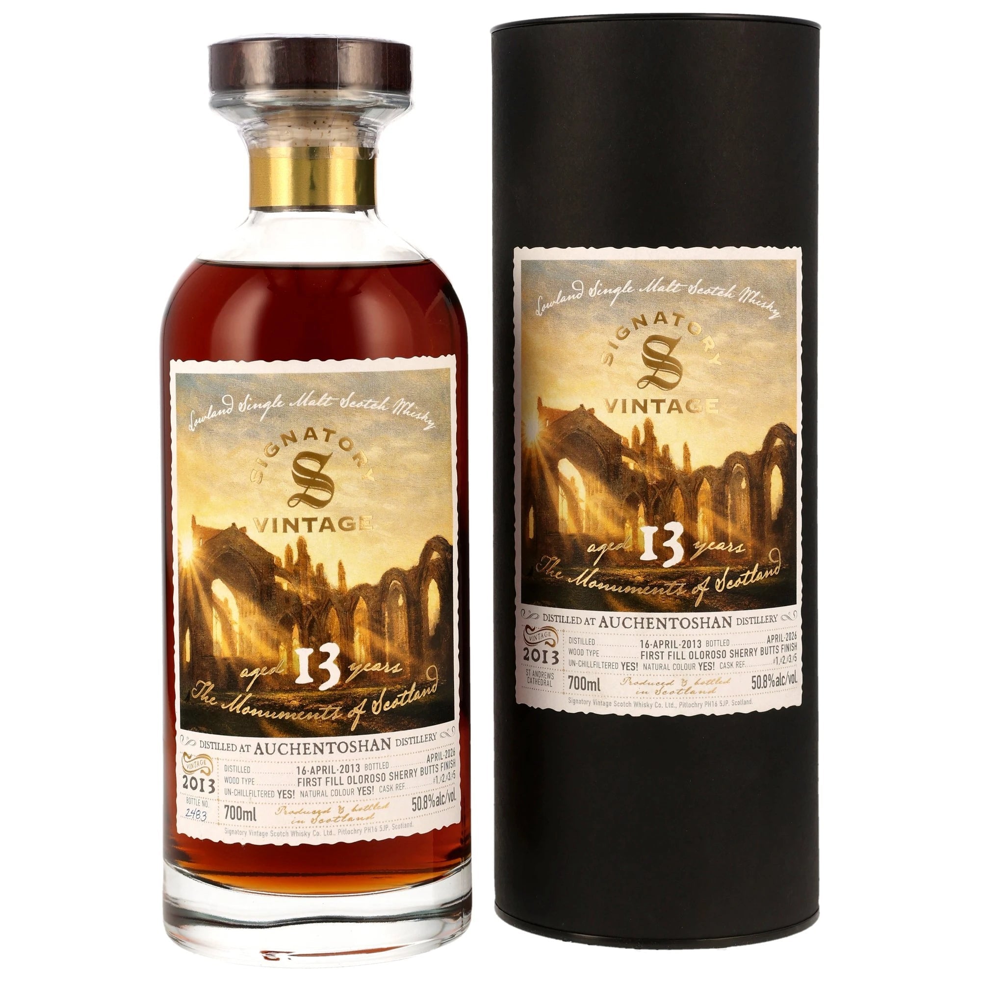 Auchentoshan 2013 First Fill Oloroso Sherry Sig Monuments of Scotland 50,8% vol. 700ml 1 - Maltimore.de - Premium Whisky Onlineshop