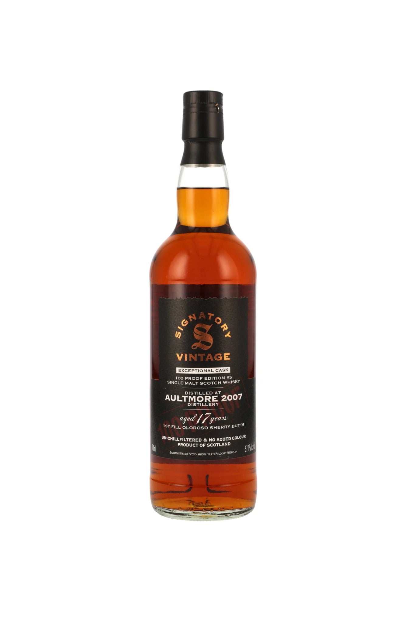 Aultmore 2007 SV 17 Jahre Signatory 100 PROOF Exceptional Cask Edition #5 57,1% 700ml - Maltimore - Premium Whisky Onlineshop