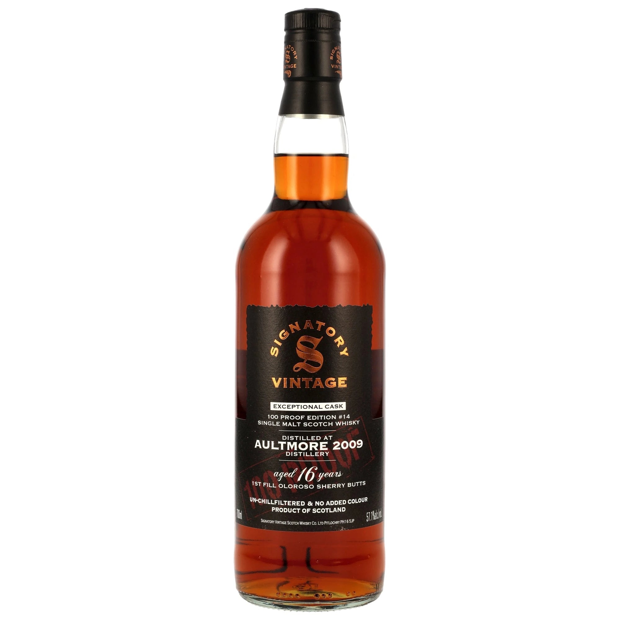 Aultmore 2009/2025 Signatory 100 PROOF Exceptional Cask Edition 14 57,1% vol. 700ml 1 - Maltimore.de - Premium Whisky Onlineshop