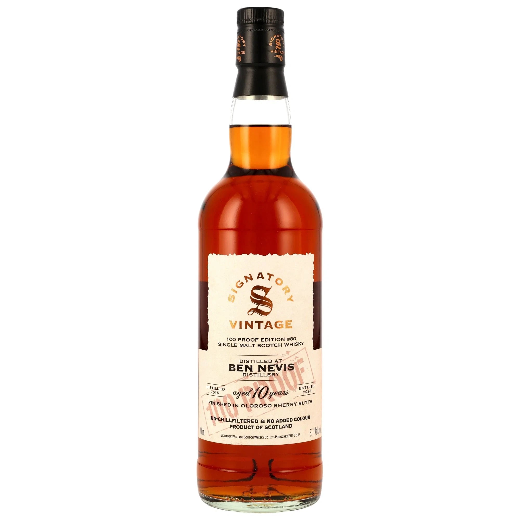Ben Nevis 2015/2026 Oloroso Sherry Butts Finish Signatory 100 PROOF Edition 80 57,1%vol. 700ml 1 - Maltimore.de - Premium Whisky Onlineshop