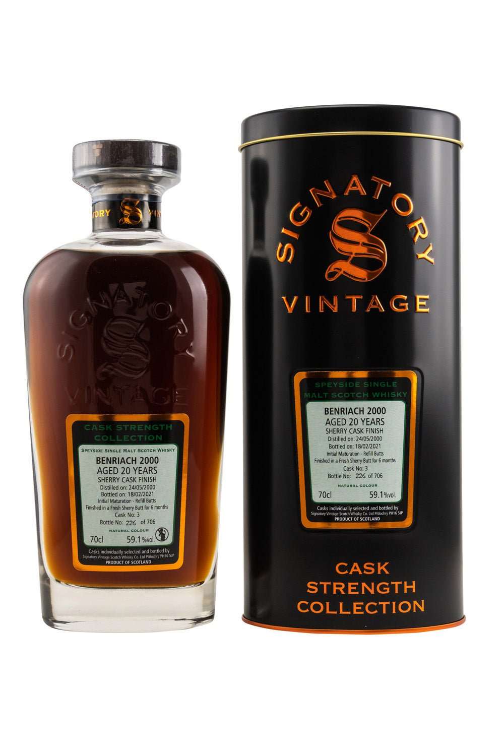 Benirach 2000/2021 Signatory Cask Strength 20 Jahre Single Cask #3 59,1% vol. 700ml - Maltimore - Premium Whisky Onlineshop