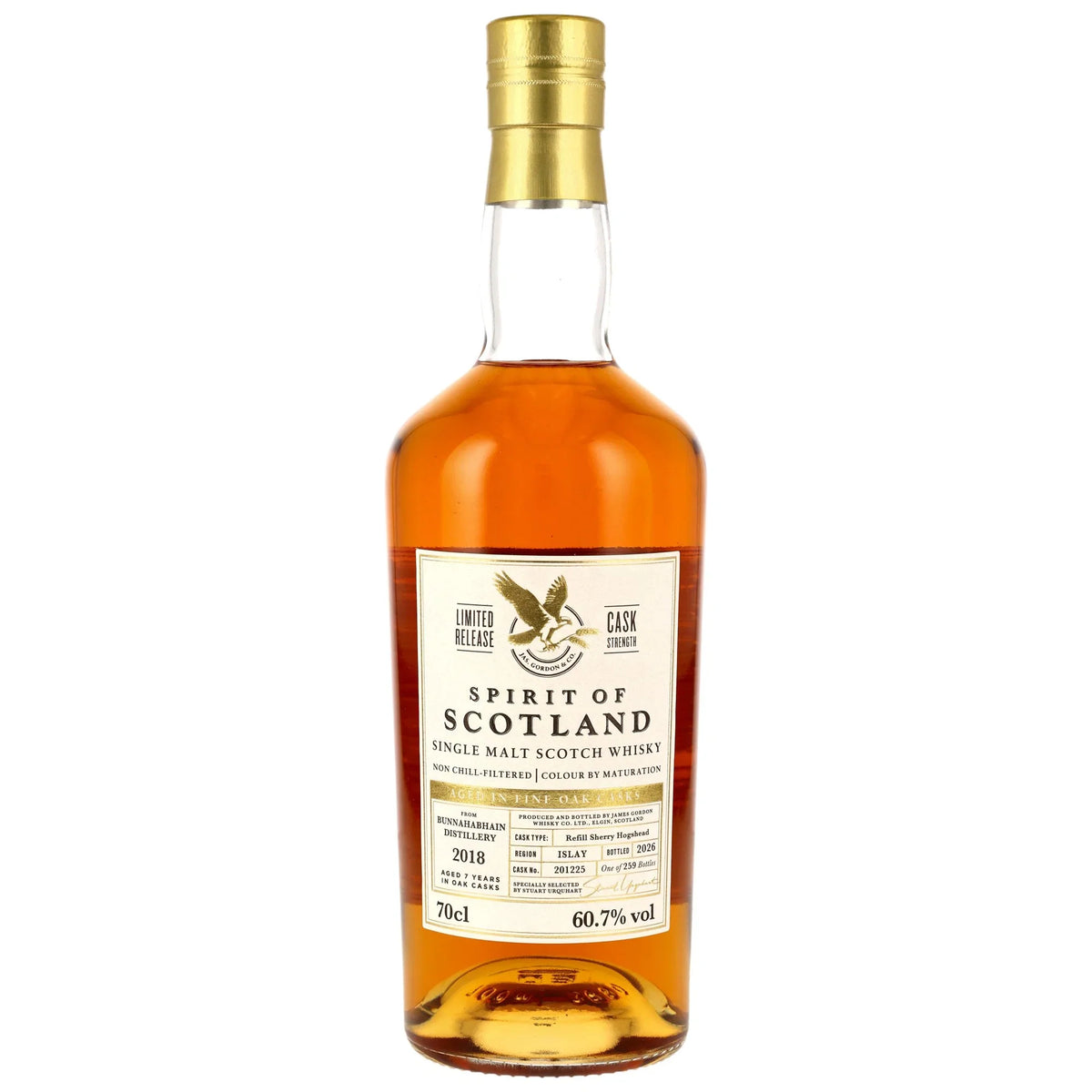 Bunnahabhain 2018/2026 7 Jahre Spirit of Scotland 60,7 % Vorderseite