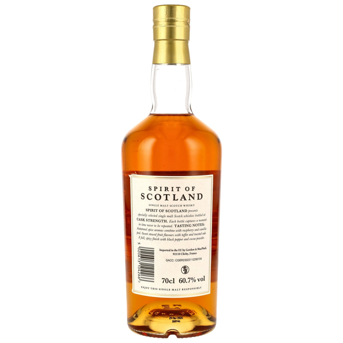Bunnahabhain 2018/2026 7 Jahre Spirit of Scotland 60,7 % Rückseite