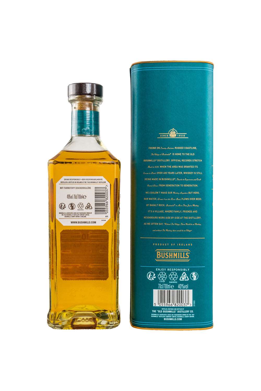 Bushmills 10 Jahre Single Malt 40% Irish Whiskey 700ml - Maltimore - Premium Whisky Onlineshop