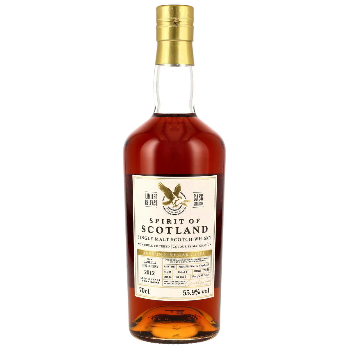Caol Ila 2012/2026 14 Jahre Spirit of Scotland 55,9 % Flaschenvorderseite