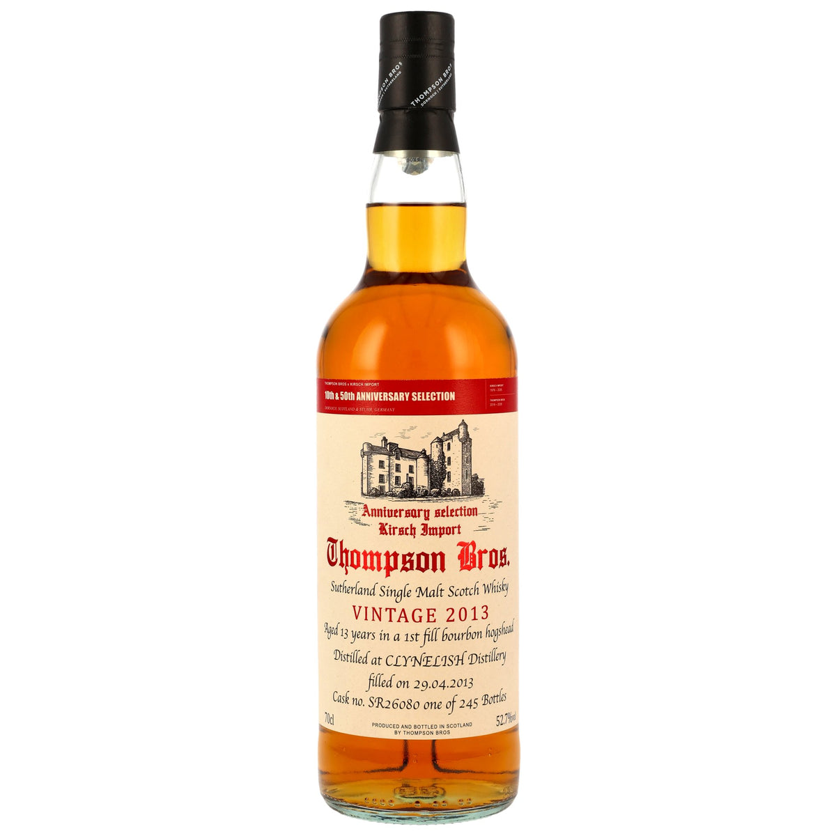 Clynelish 2013/2026 13 Jahre 1st Fill Bourbon Cask #SR26080 Thompson Bros. 52,7% vol. 700ml – Vorderansicht