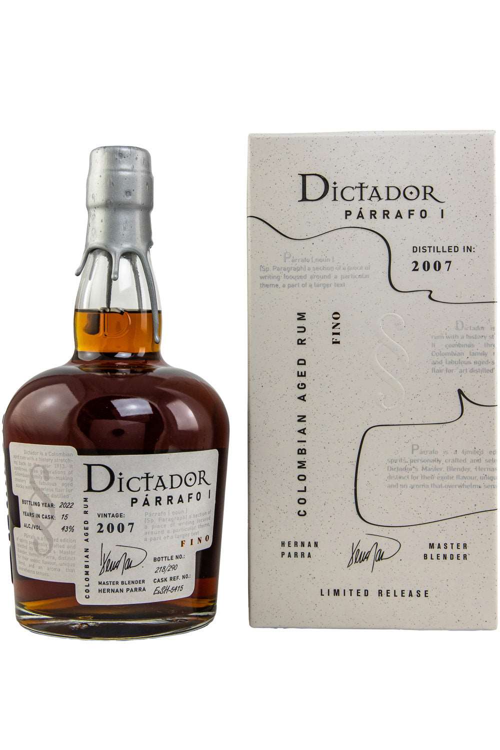 Dictador Parrafo 2007/2022 15 Jahre Fino 43% vol. 700ml 1 - Maltimore - Premium Whisky Onlineshop