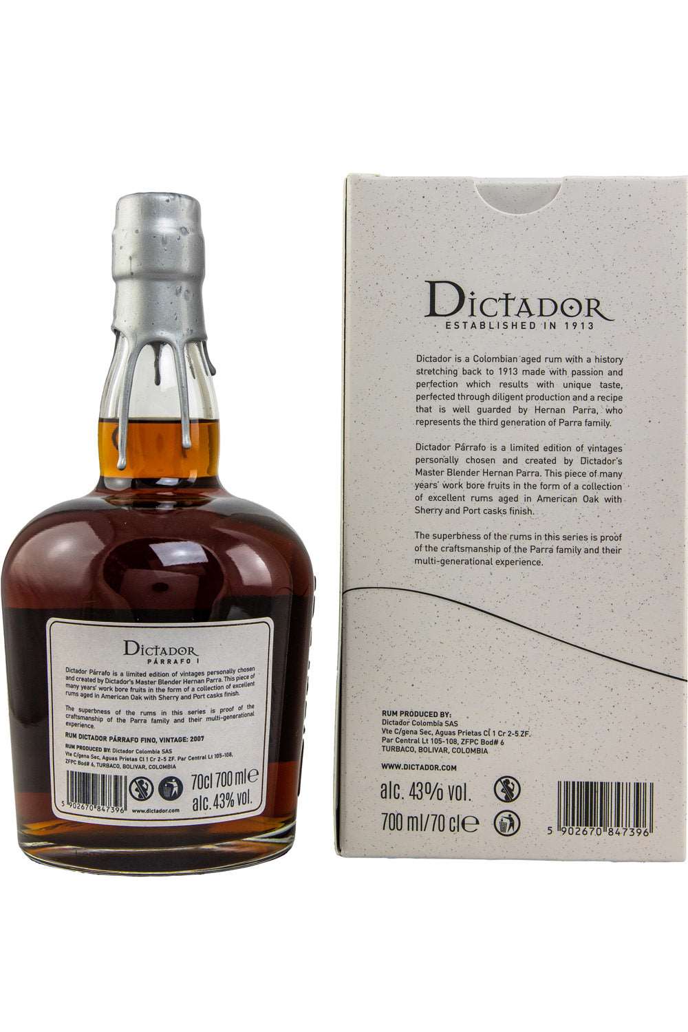 Dictador Parrafo 2007/2022 15 Jahre Fino 43% vol. 700ml - Maltimore - Premium Whisky Onlineshop