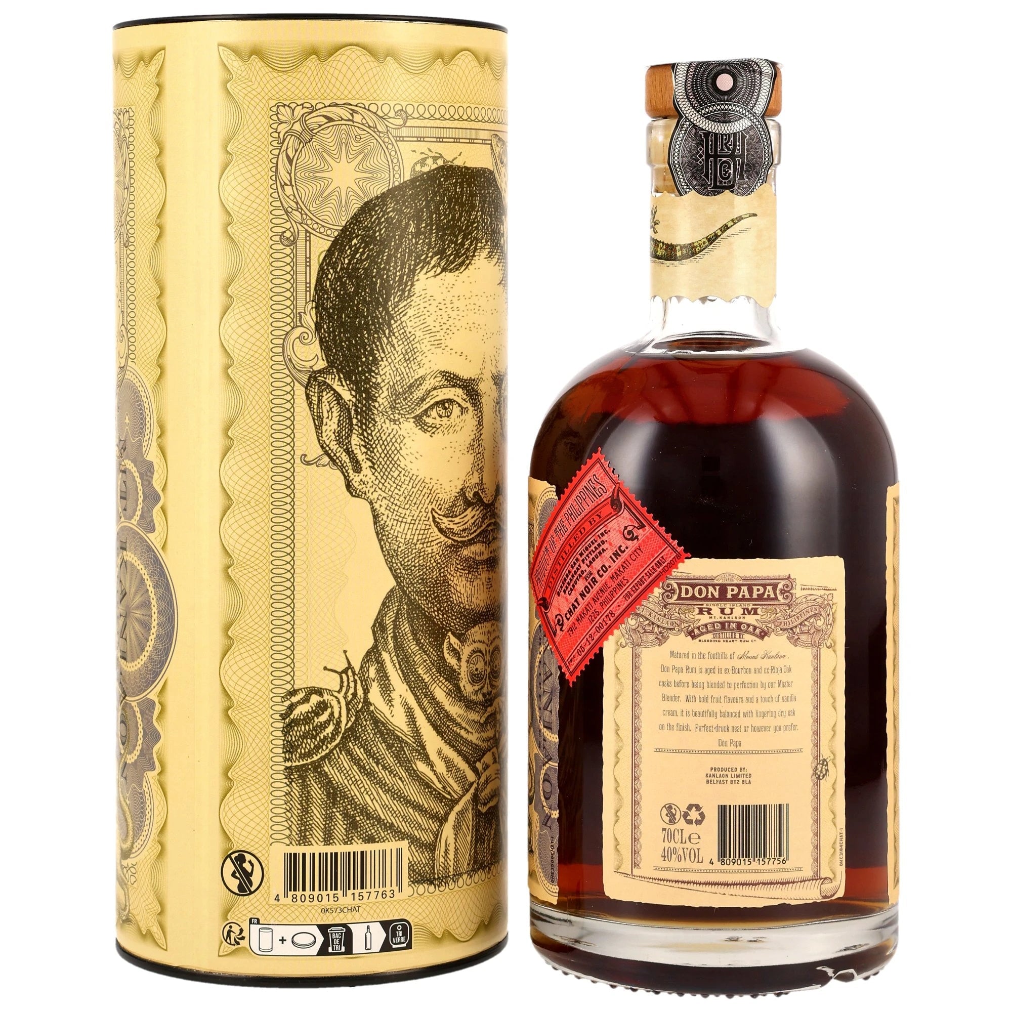 Don Papa Rum 7 Jahre – Single Island Rum mit Tube 40% vol. 700ml 2 - Maltimore.de - Premium Whisky Onlineshop