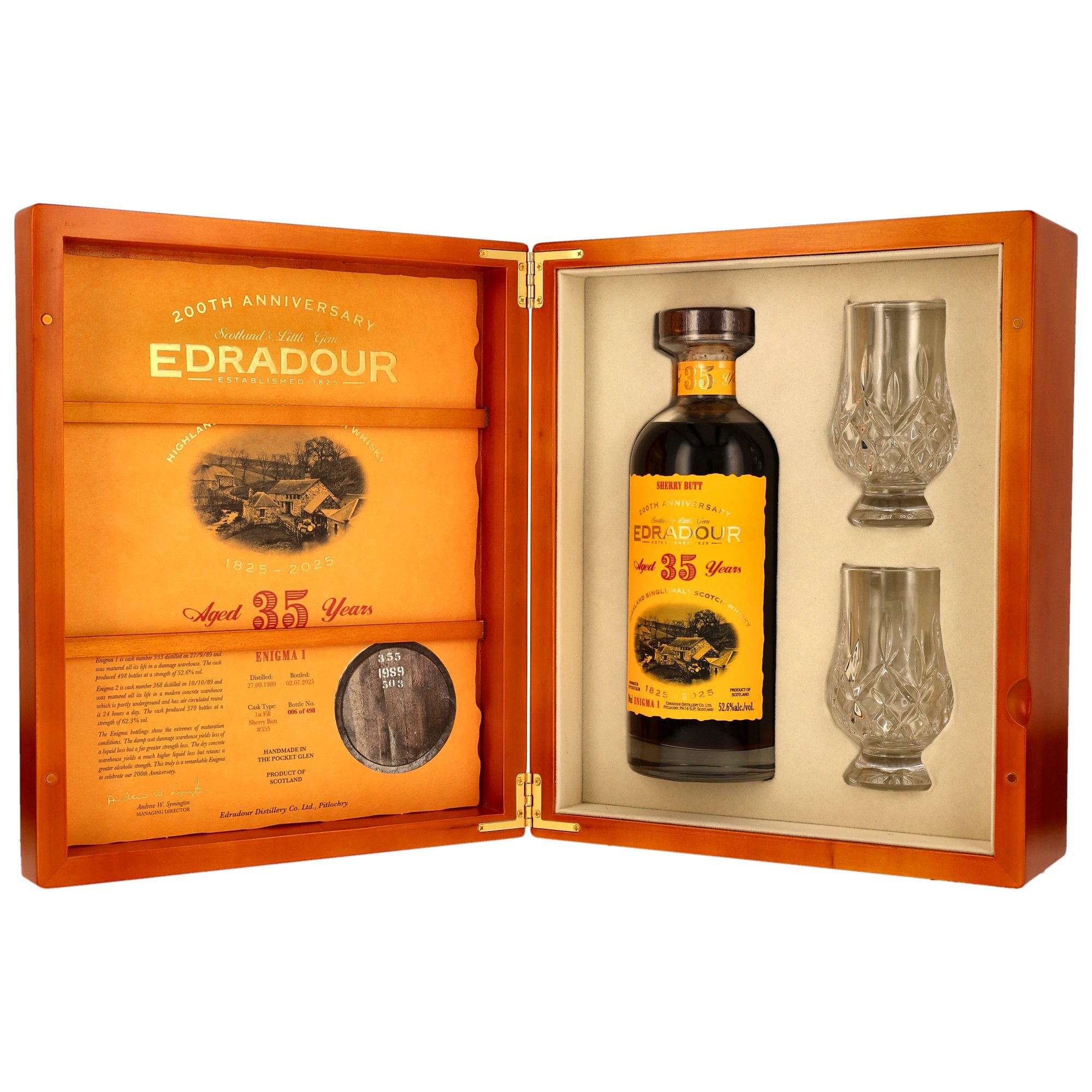 Edradour 1989/2025 35 Jahre Enigma Part 1 Fass 355 200th Anniversary 52,6% vol. 700ml