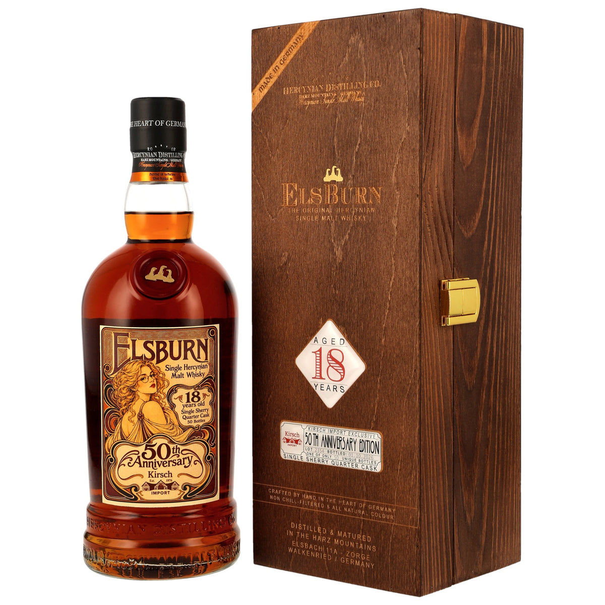 Elsburn 2008/2026 18 Jahre Single Sherry Quarter Cask 50,2% vol. 700ml – Vorderansicht