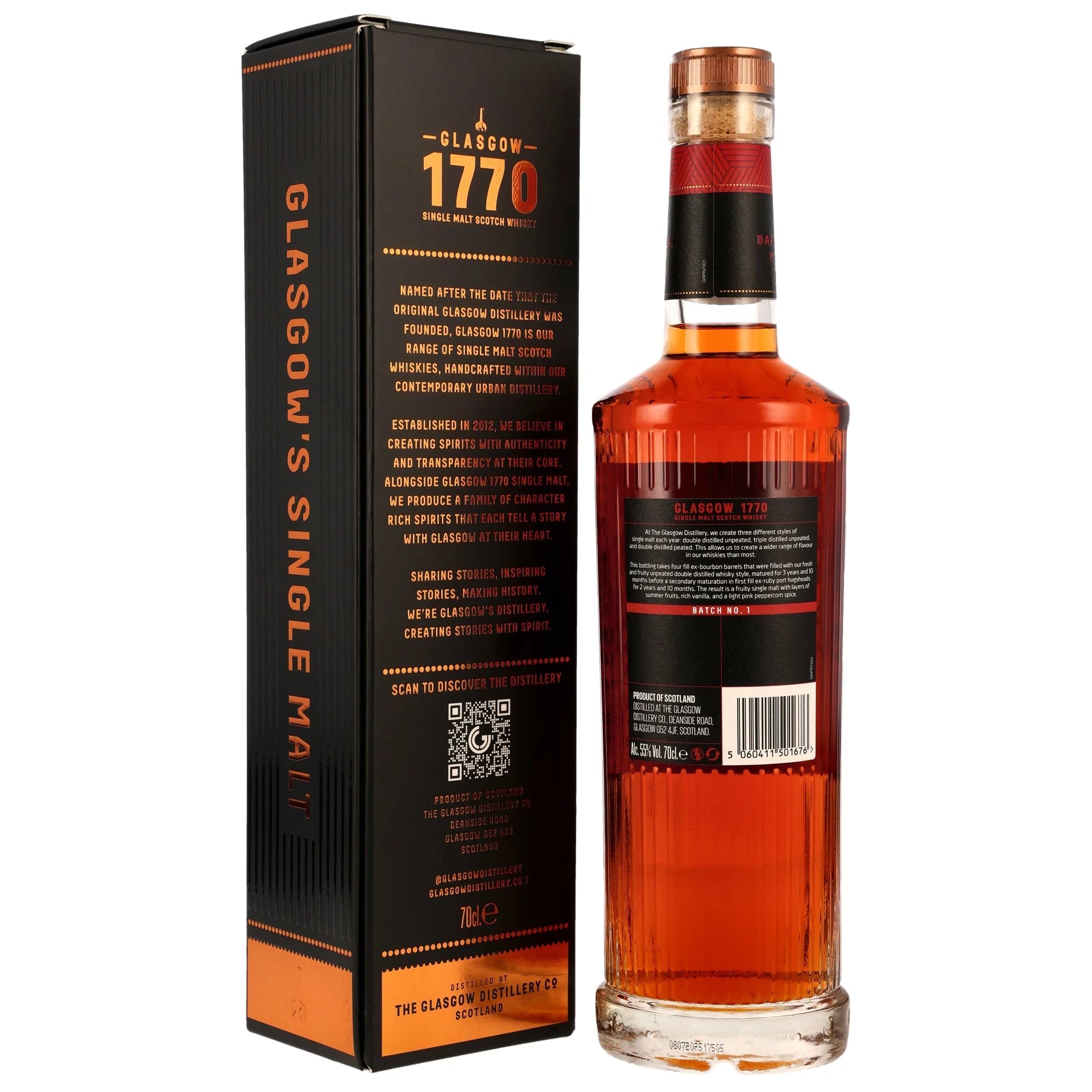 Glasgow 1770 - 2018/2025 - 6 y.o. - Ruby Port Cask Finish 55% vol. 700ml 2 - Maltimore.de - Premium Whisky Onlineshop