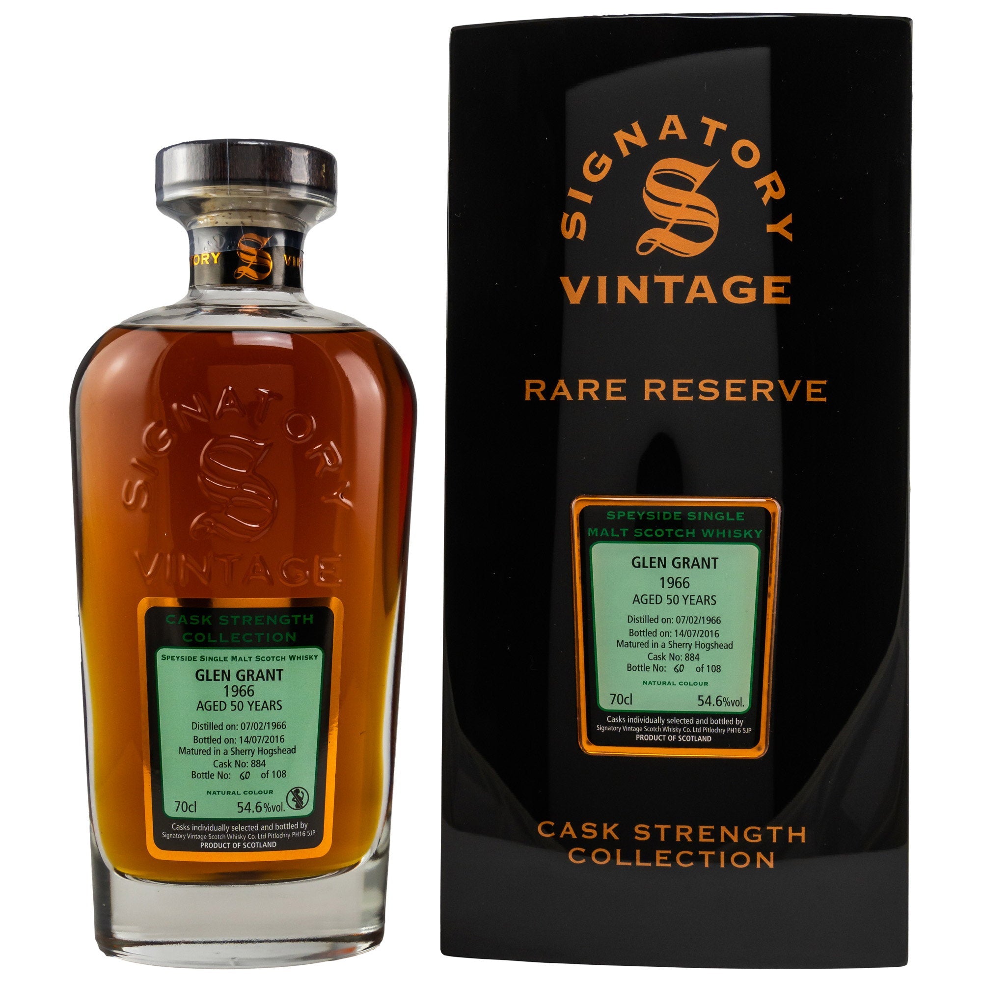 Glen Grant 1966/2016 50 Jahre Sherry Hogshead #884 Signatory Rare Reserve 54,6% vol. 700ml