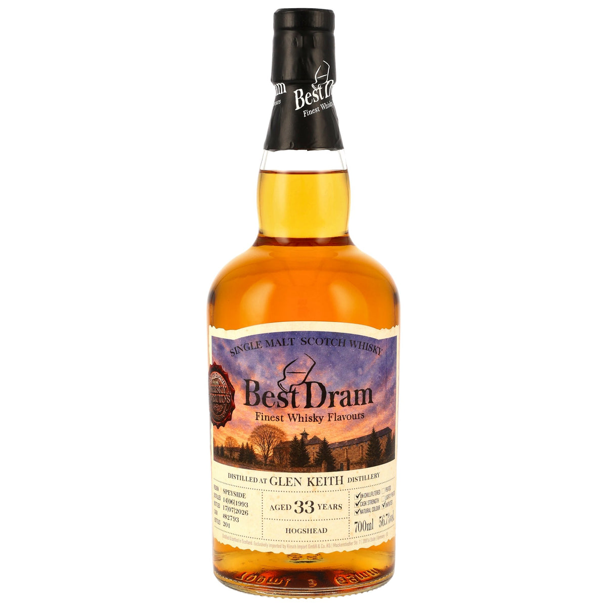 Glen Keith 1993/2026 33 Jahre Hogshead #82793 Best Dram 56,7% vol. 700ml – Vorderansicht