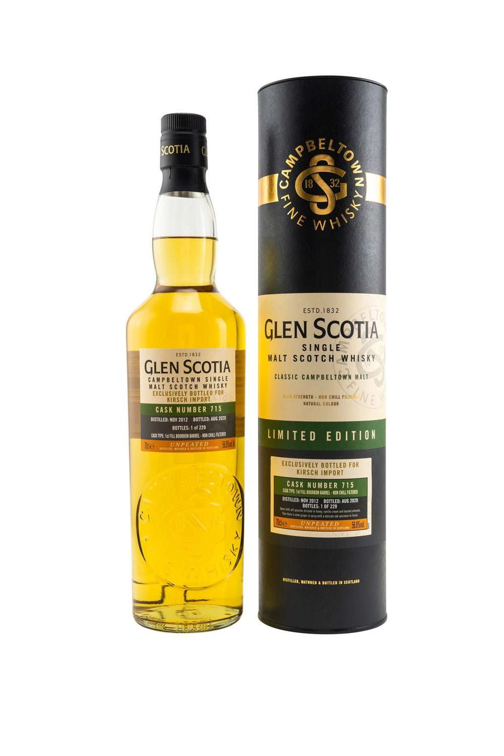 Glen Scotia 2012/2020 Single Cask First Fill Bourbon #715 56,8% vol. 700ml 1 - Maltimore - Premium Whisky Onlineshop