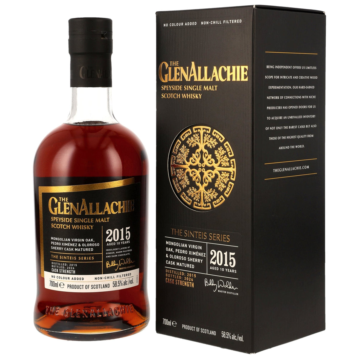 GlenAllachie Sinteis Part IV 2015/2026 10 Jahre Flasche und Geschenkverpackung Vorderseite