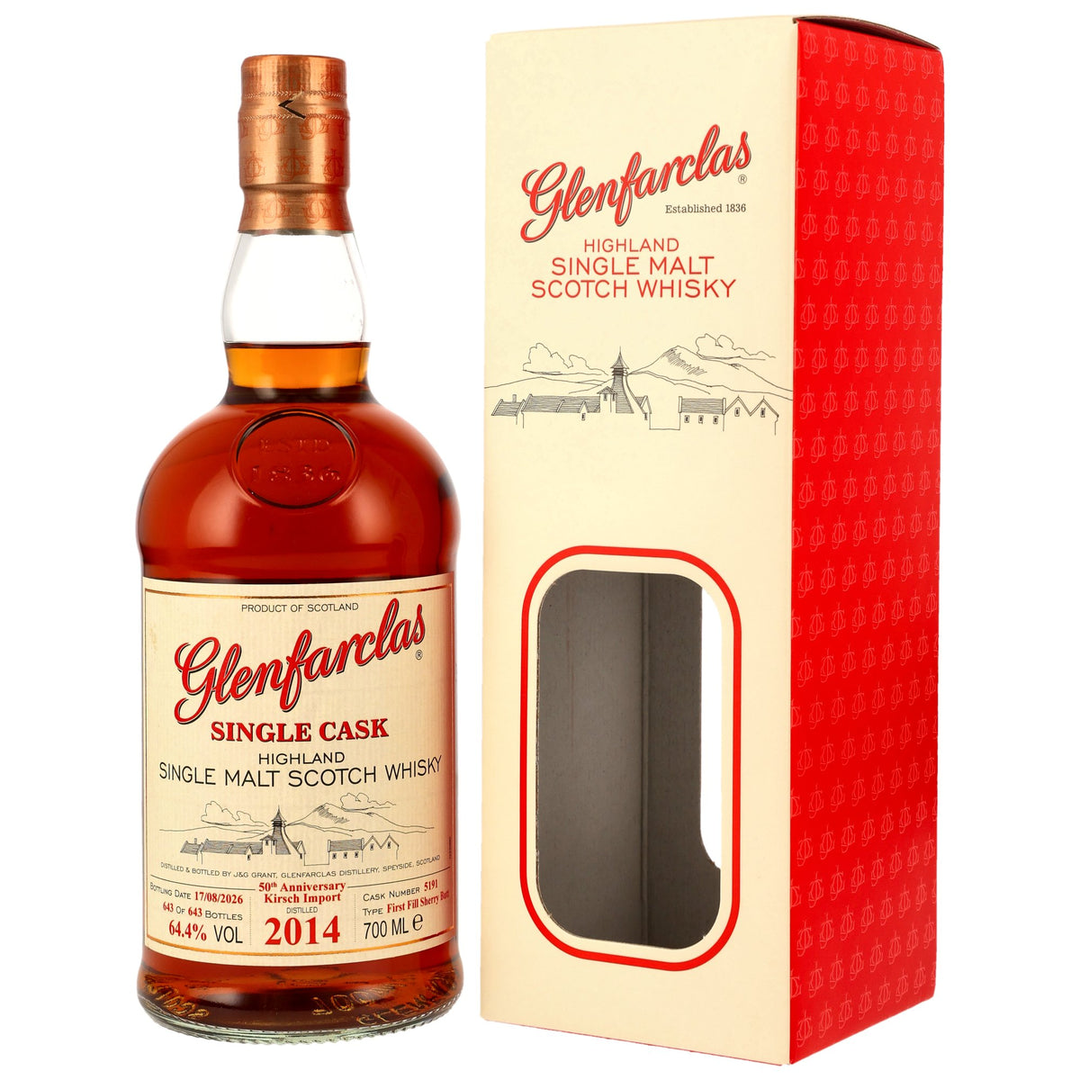 Glenfarclas 2014/2026 1st Fill Sherry Butt #5191 Whisky Live Germany 64,4% vol. 700ml – Vorderansicht