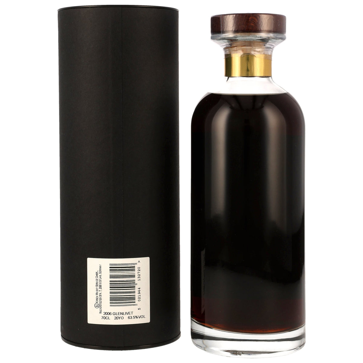 Glenlivet 2006/2026 20 Jahre First Fill Oloroso #900624 Signatory Ibisco Decanter 63,5% vol. 700ml – Rückansicht und Etikett