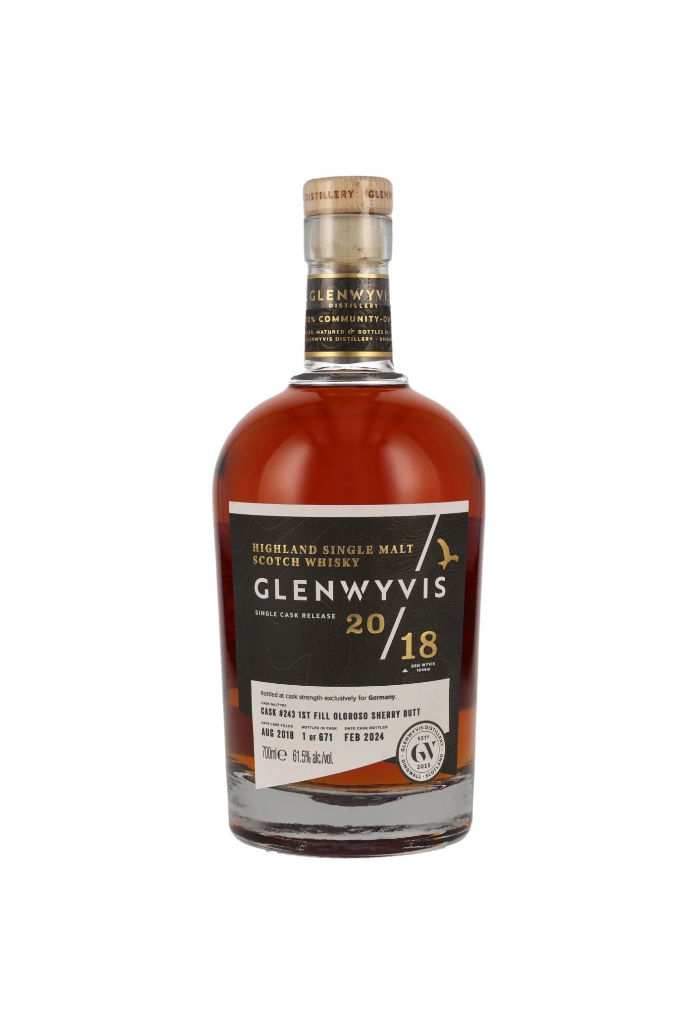 GlenWyvis 2018/2024 1st Fill Oloroso Single Cask #243 5 Jahre 61,5% vol. 700ml - Maltimore - Premium Whisky Onlineshop