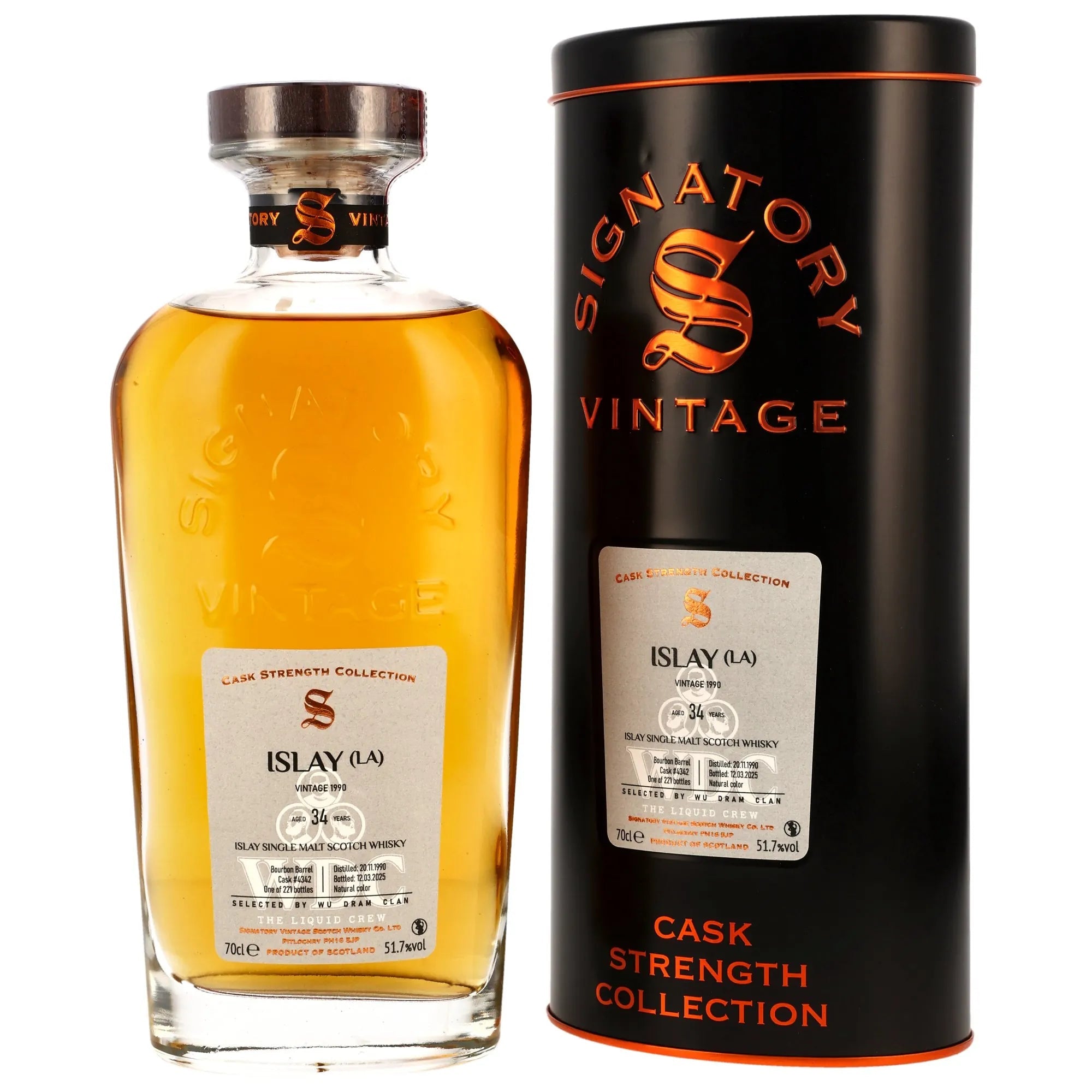 Islay (LA) 1990/2025 - 34 y.o. - Sig CS Bourbon Barrel 4342 Wu Dram Clan 51,7% vol. 700ml 1 - Maltimore - Premium Whisky Onlineshop