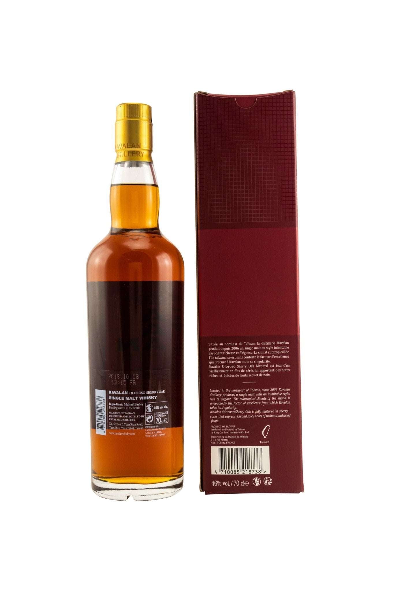 KAVALAN Sherry Oak Matured 46% vol. 700ml - Maltimore - Premium Whisky Onlineshop