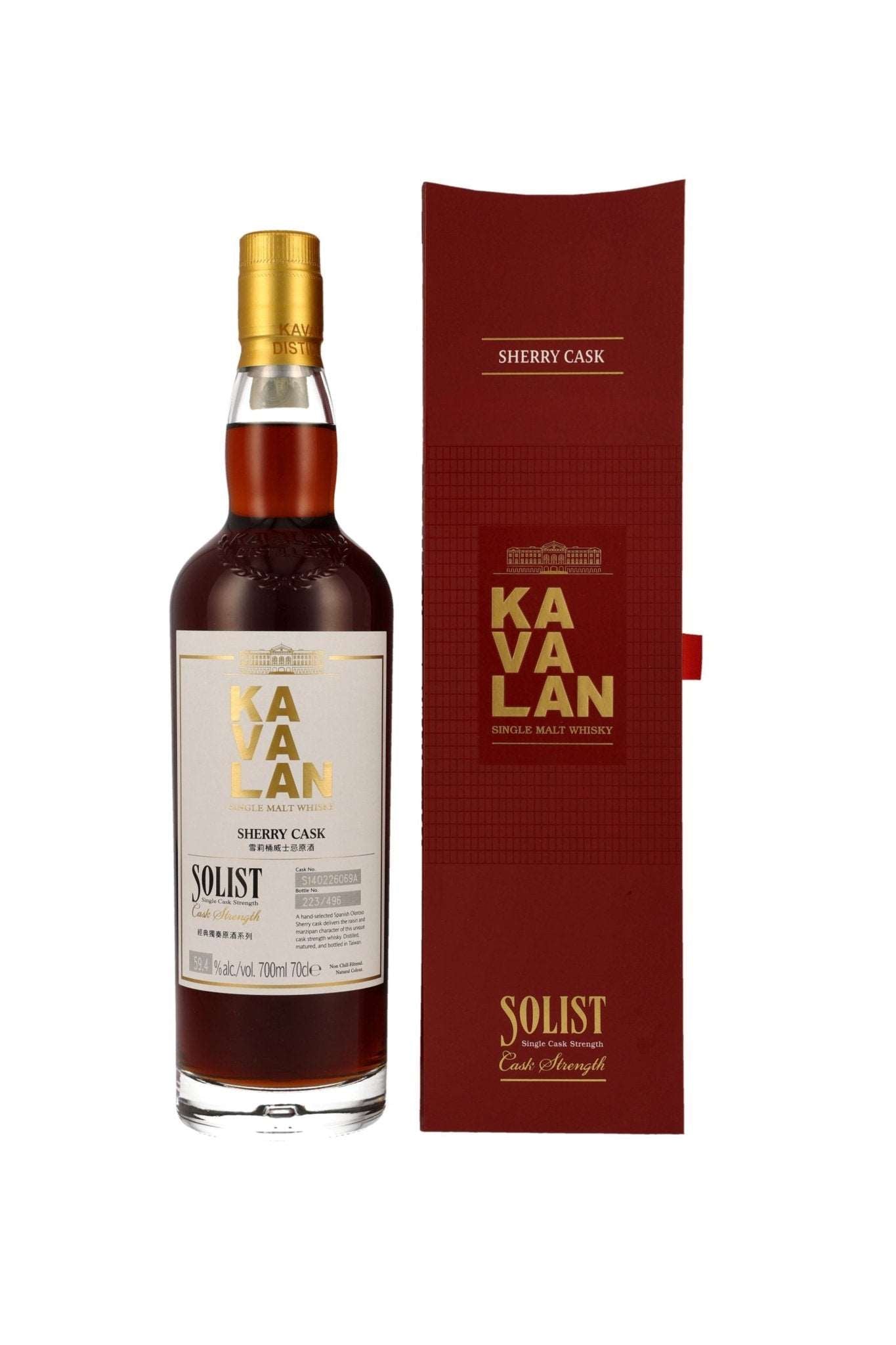 KAVALAN Solist Sherry Cask Cask Strength 59,4% vol. 700ml - Maltimore - Premium Whisky Onlineshop