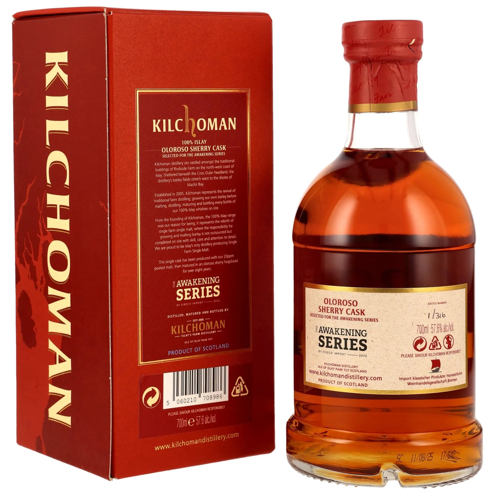 Kilchoman 2017/2025 Oloroso Sherry Cask 17/642 - Awakening Series 57,6% vol. 700ml 2 - Maltimore.de - Premium Whisky Onlineshop