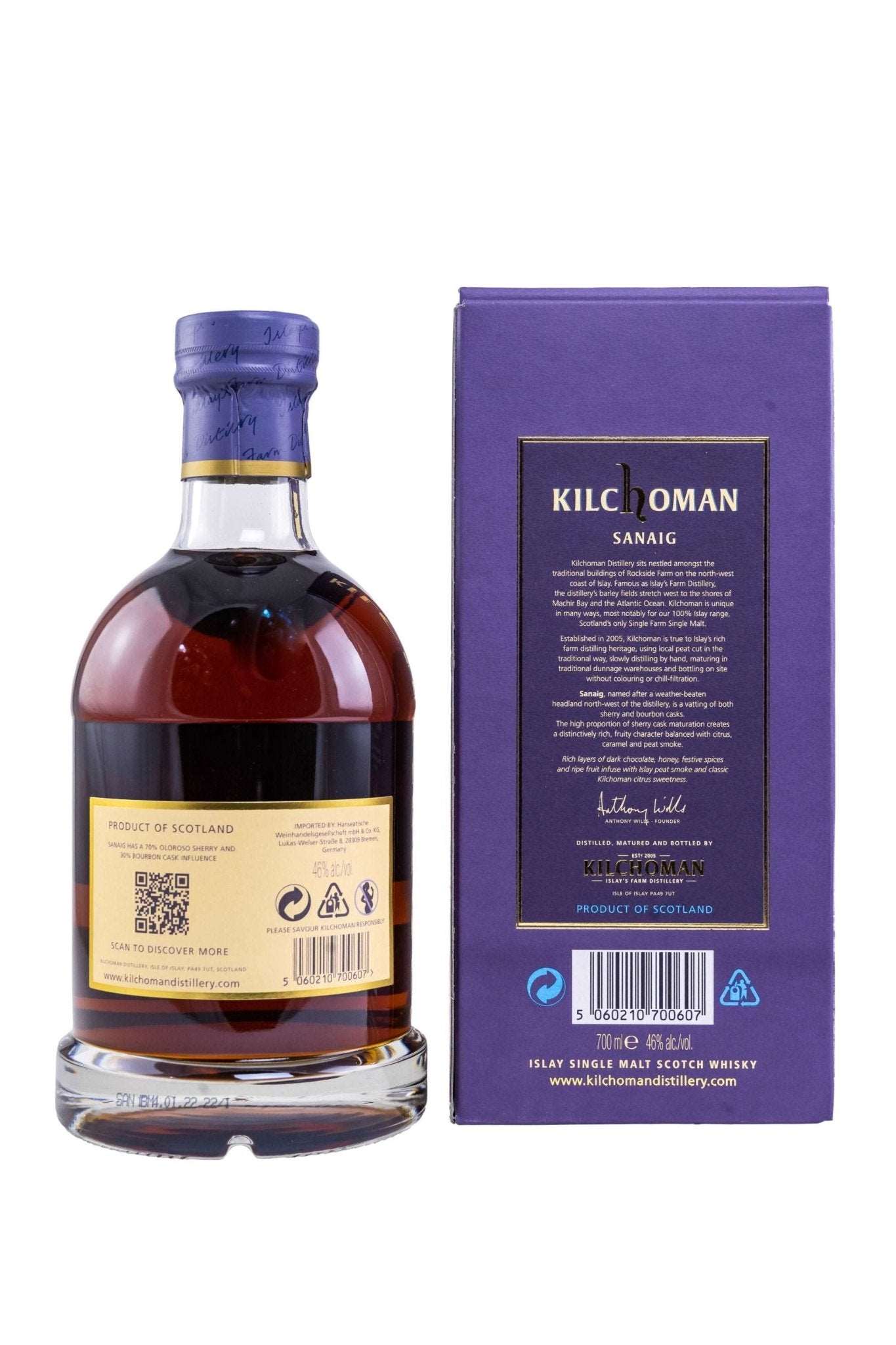 Kilchoman Sanaig Islay Whisky 46% vol. 700ml - Maltimore - Premium Whisky Onlineshop