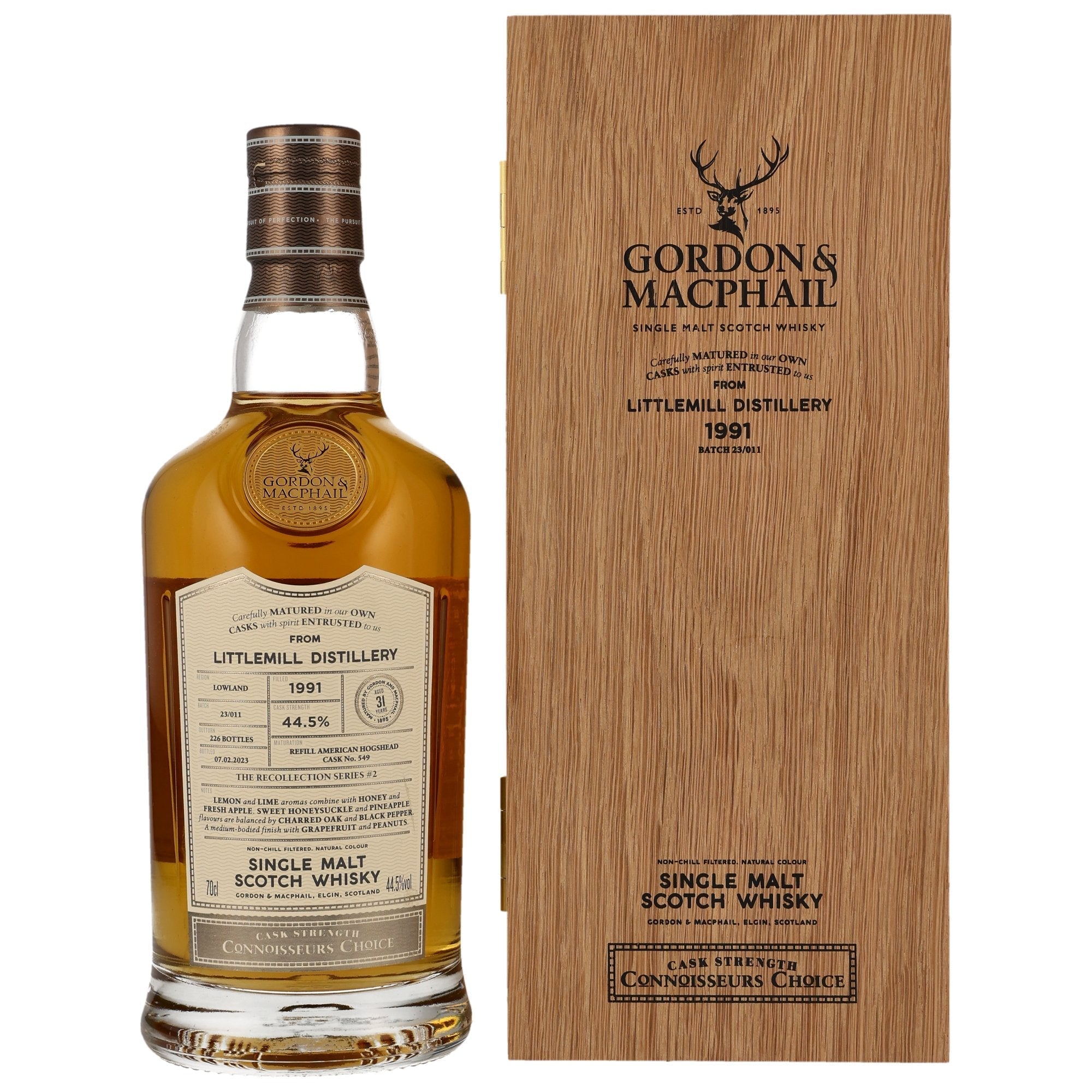 Littlemill 1991/2023 31 Jahre Refill American Hogshead #549 Gordon & MacPhail Connoisseurs Choice 44,5% vol. 700ml