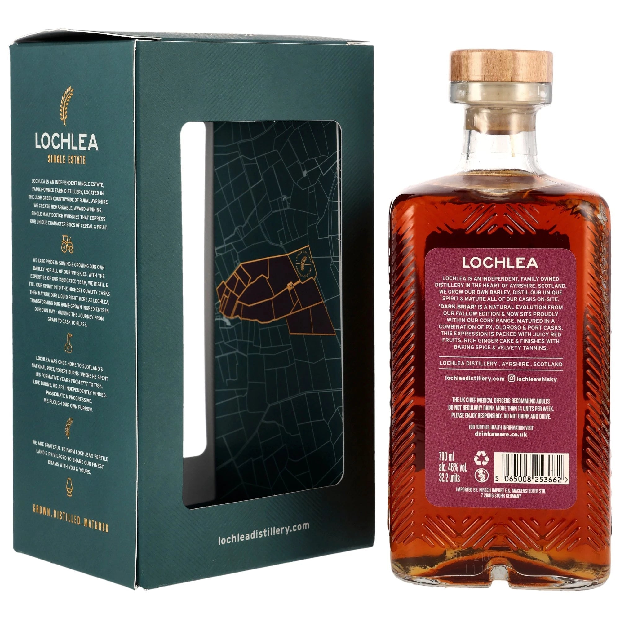 Lochlea Distillery Dark Briar - Oloroso, PX Sherry & Port Casks 46% vol. 700ml 2 - Maltimore.de - Premium Whisky Onlineshop