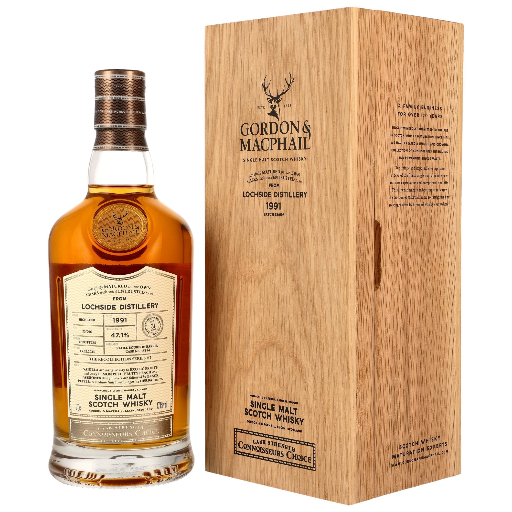 Lochside 1991/2023 31 Jahre Refill Bourbon Barrel #15194 Gordon & MacPhail Connoisseurs Choice 47,1% vol. 700ml