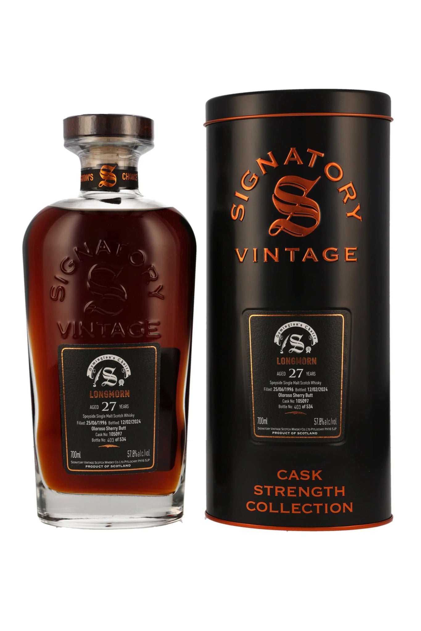 Longmorn 1996/2024 SV #105097 Signatory Vintage Cask Strength Symington’s Choice 57,8% vol. 700ml 1 - Maltimore - Premium Whisky Onlineshop