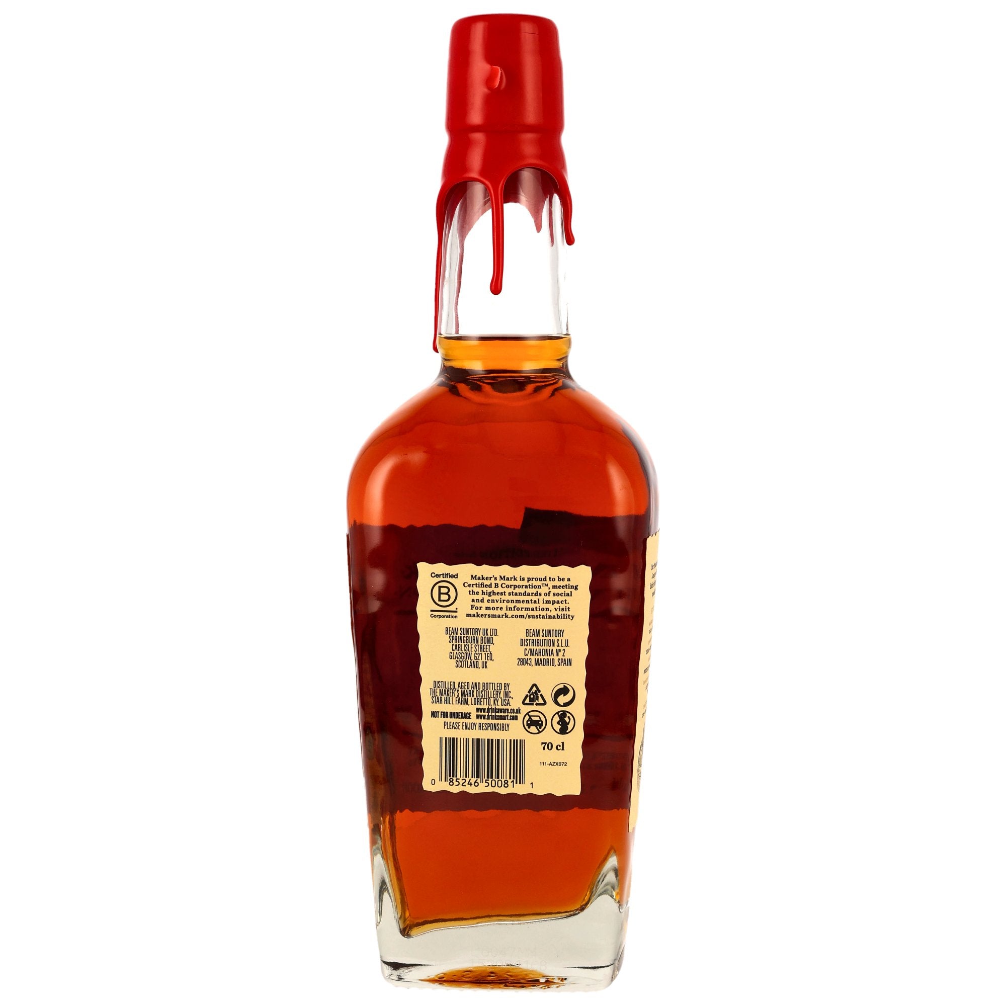 Maker's Mark Private Selection 50th Anniversary Kirsch Import Flasche und Etikett