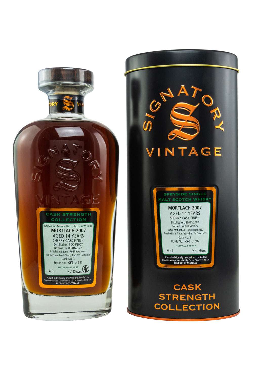 Mortlach 2007/2022 SV #3 Signatory Cask Strength Single Cask 52% vol. 700ml 1 - Maltimore - Premium Whisky Onlineshop