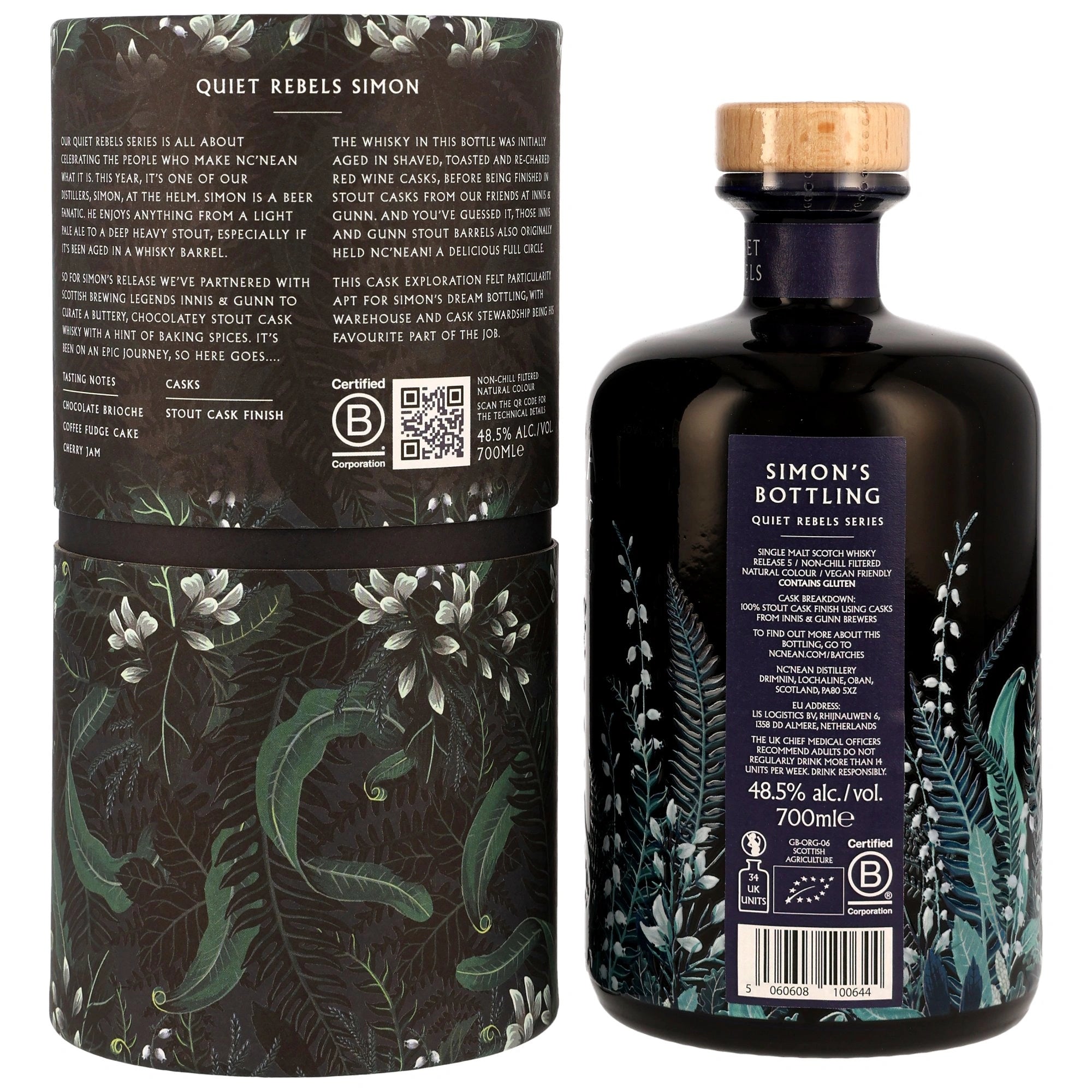 Nc'nean Stout Cask Finish Quiet Rebels Simon 48,5% vol. 700ml 2 - Maltimore.de - Premium Whisky Onlineshop