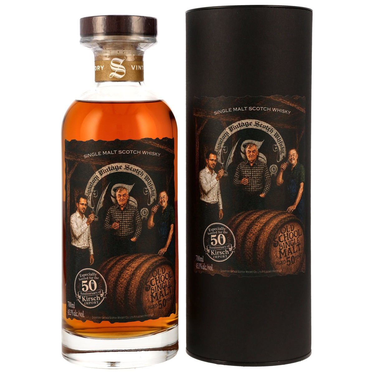 Old School Single Malt 1976/2026 50 Jahre Signatory Vintage 43,3% vol. 700ml – Vorderansicht