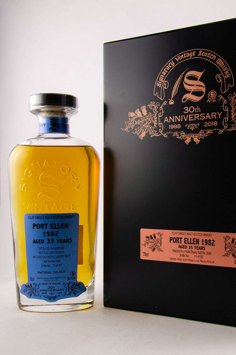Port Ellen 1982 SV #2040 30th Anniversary Signatory Vintage + 2 Gläser 55,1% vol. 700ml 1 - Maltimore - Premium Whisky Onlineshop