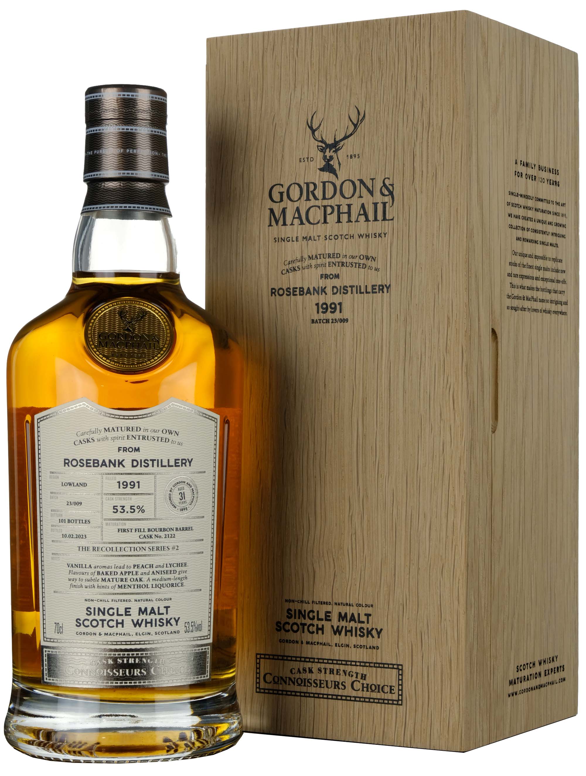 Rosebank 1991/2023 31 Jahre Fass #2122 Gordon & MacPhail Connoisseurs Choice 53,5% vol. 700ml