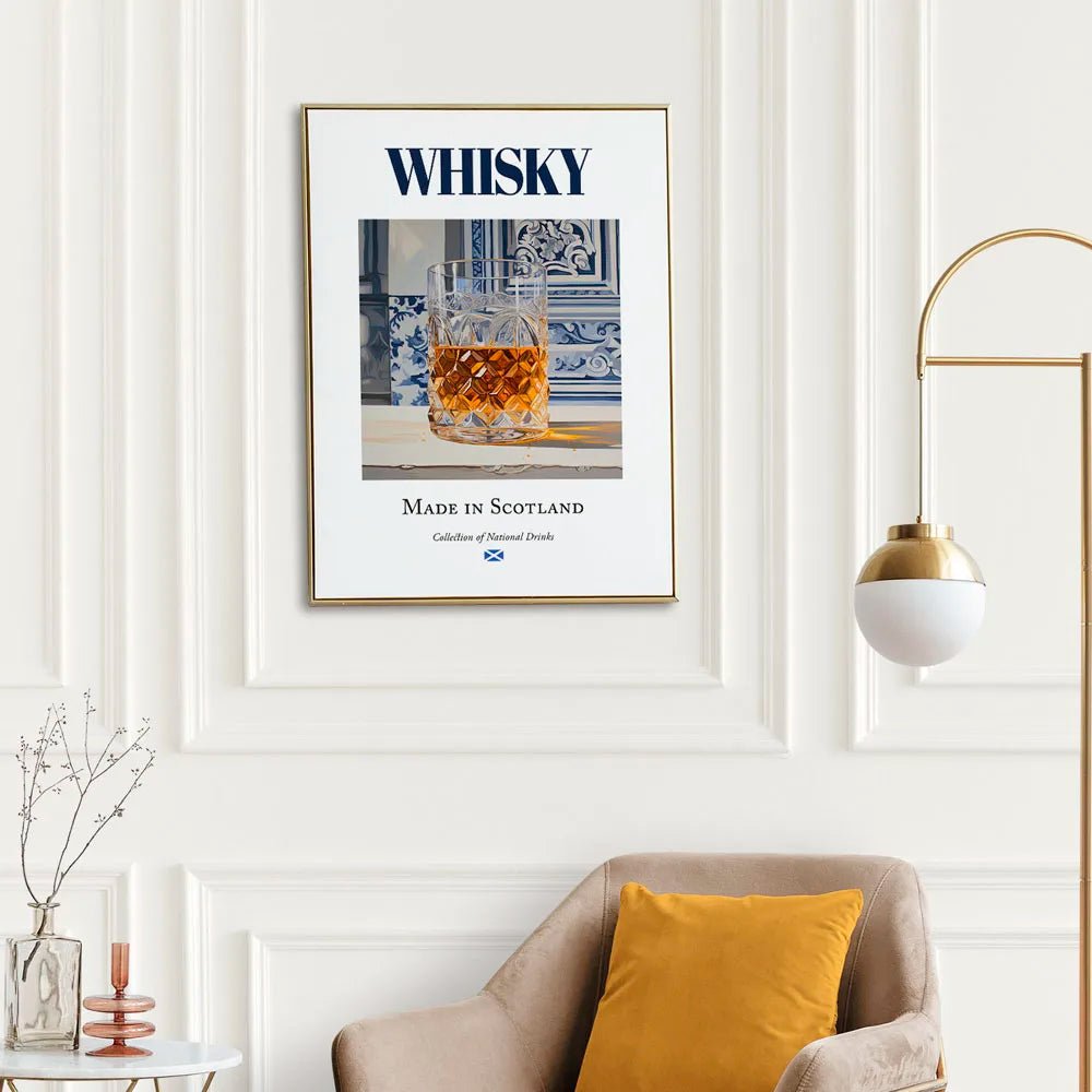 SCOTCH WHISKY Weltkarte – Leinwanddruck Wandbild für Zuhause, Restaurant, Bar und Gentlemen's Club, Whiskey Distillerien Deko Poster 4 - Maltimore - Premium Whisky Onlineshop