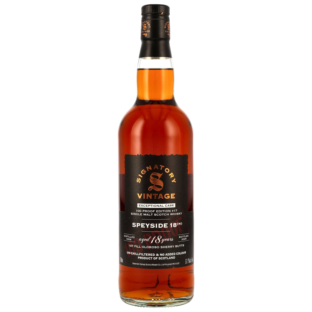 Speyside (M) 2008/2026 18 Jahre Signatory 100 Proof Exceptional Edition #17 57,1%