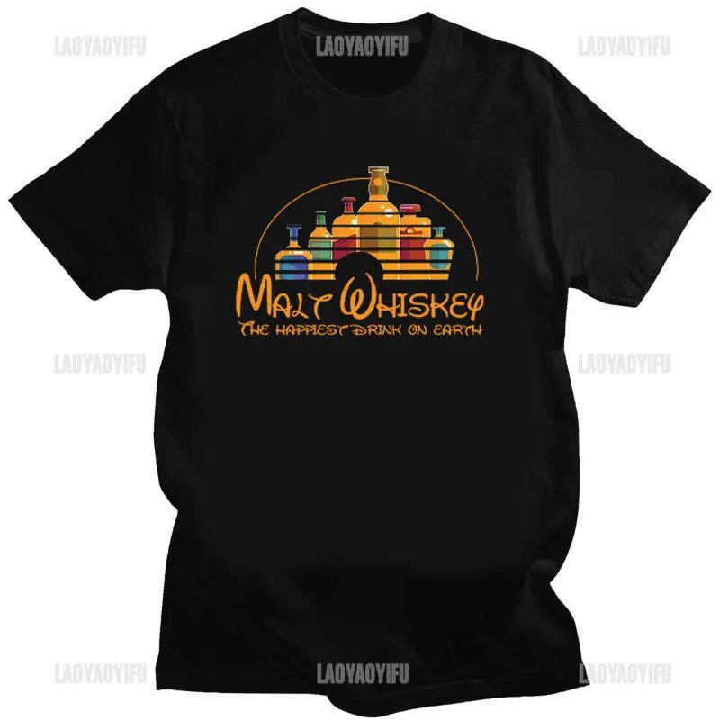 T-Shirt Vintage Malt Whiskey T Shirt Whisky Shirt Singe Malt Lover Tees Geschenk Disney Style 8 - Maltimore - Premium Whisky Onlineshop